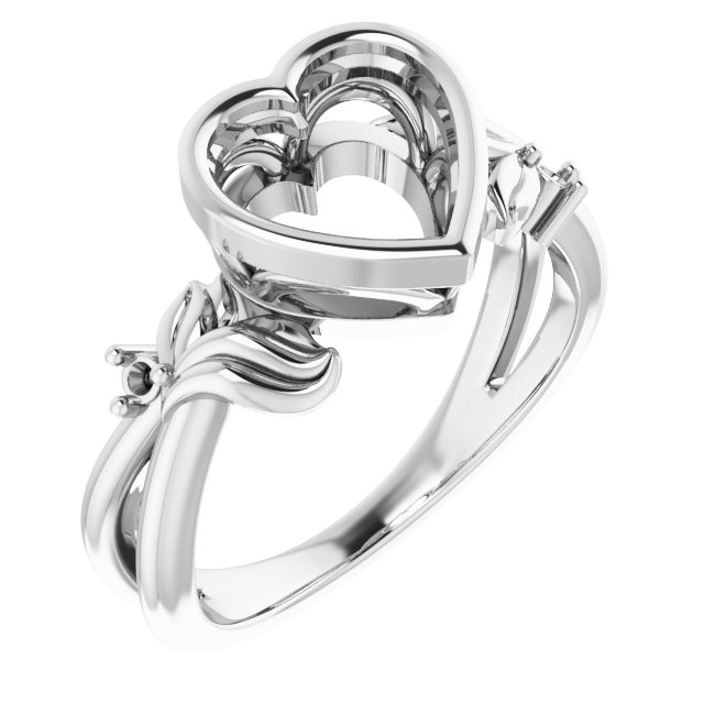 Bezel-Set Accented Floral Ring