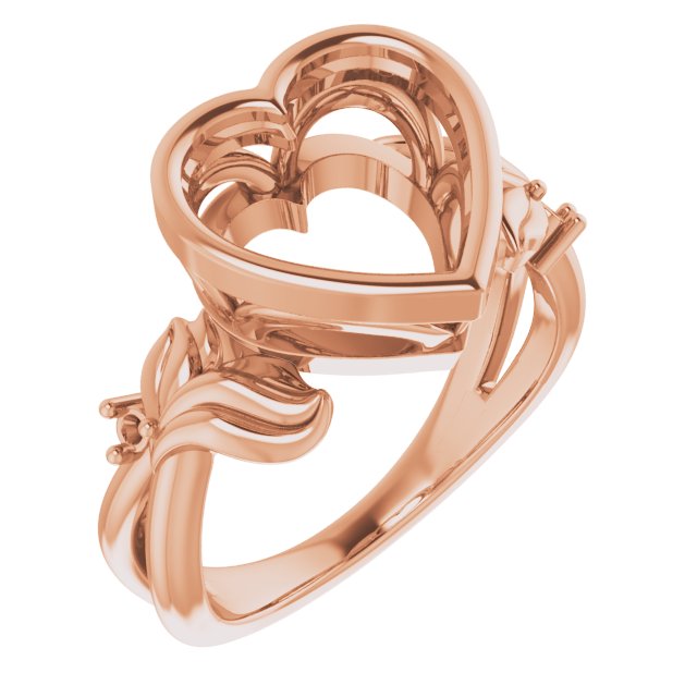 Bezel-Set Accented Floral Ring