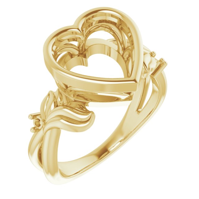 Bezel-Set Accented Floral Ring