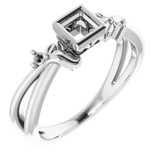 Bezel-Set Accented Floral Ring