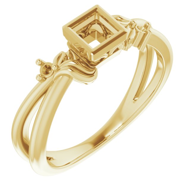 Bezel-Set Accented Floral Ring