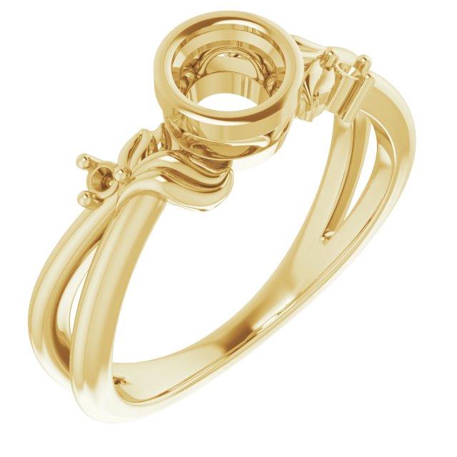 Bezel-Set Accented Floral Ring