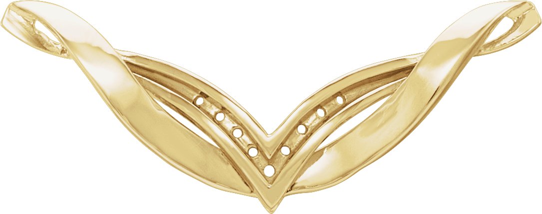 Accented V Necklace Center
