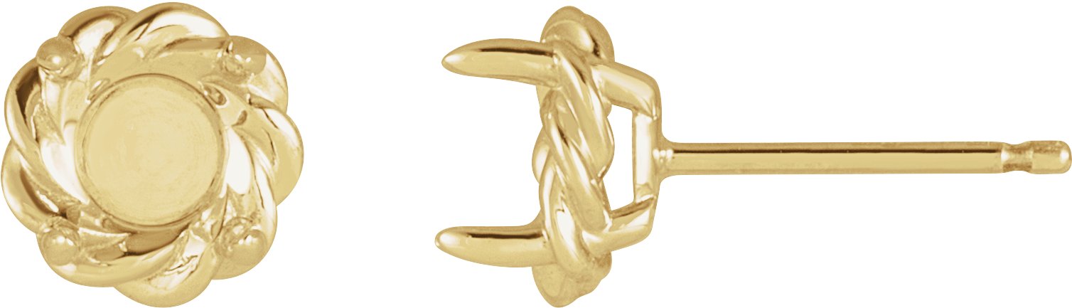 Round 4-Prong Claw Rope Stud Earrings