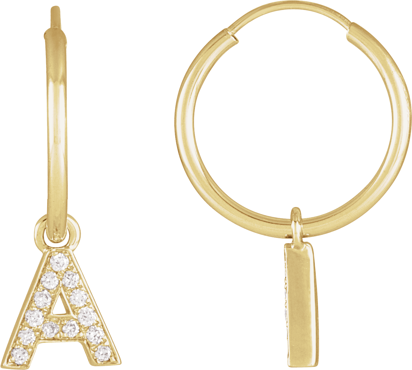 single initial hoop earring