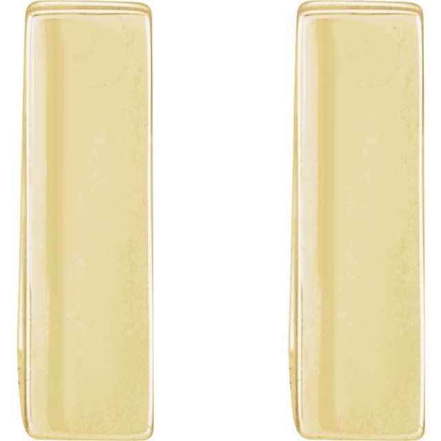14K Yellow 10 mm Square Hoop Huggie Earrings
