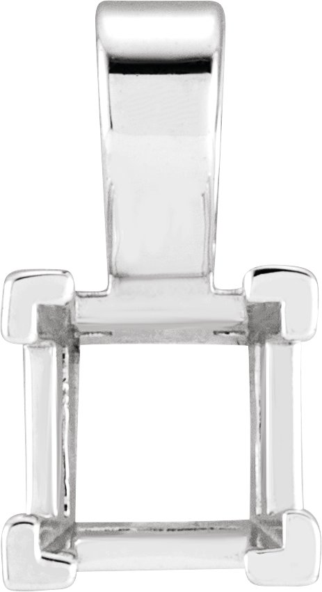 Square V-Prong Solitaire Pendant