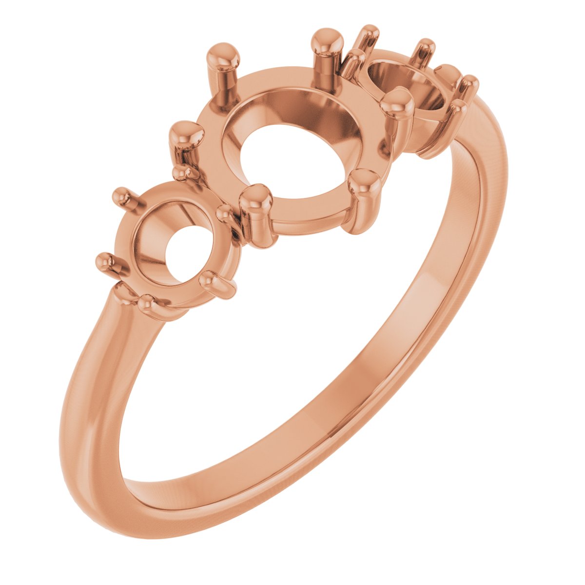Rose-Cut Three-Stone Engagement Ring or Band