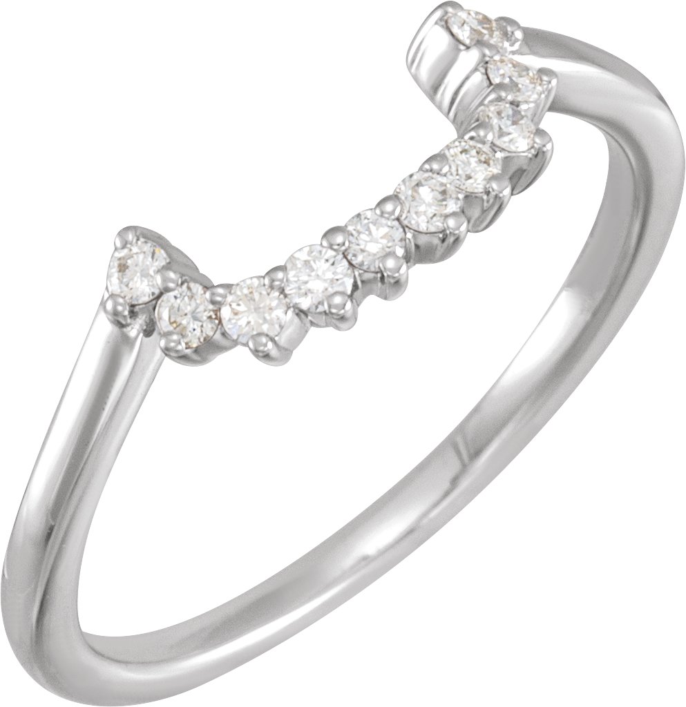 14K White 1/6 CTW Natural Diamond Matching Band