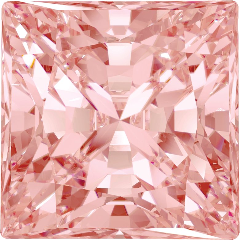 Square Morganite Pink Cubic Zirconia