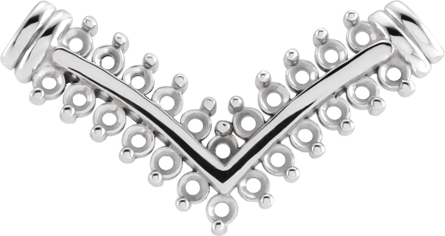 Accented "V" Necklace Center