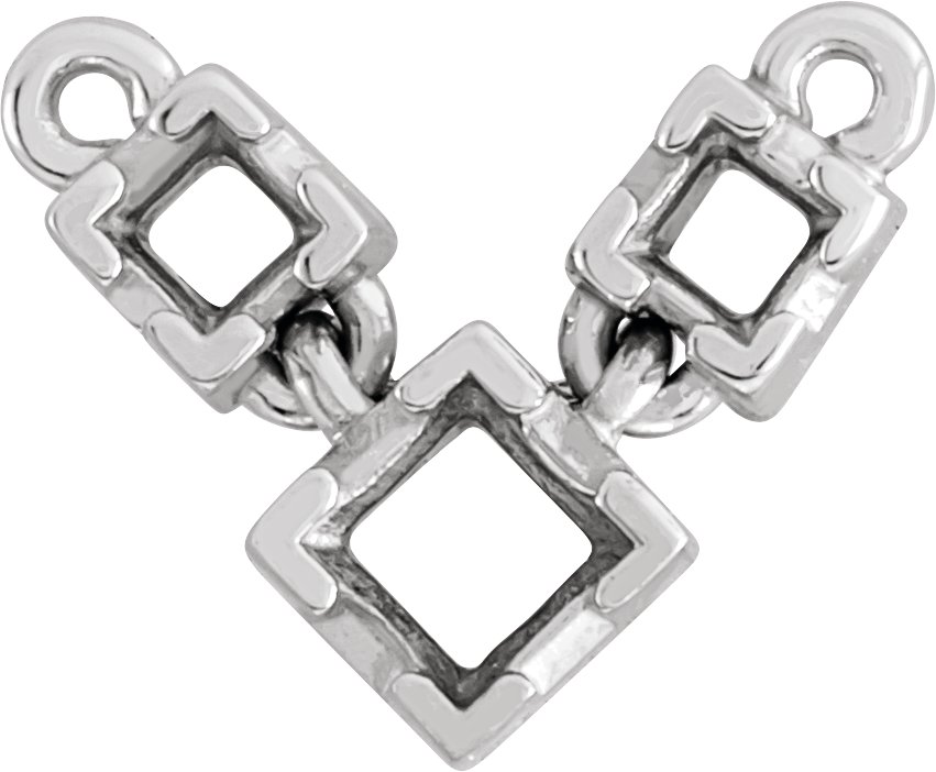 Square Three-Stone Necklace Center