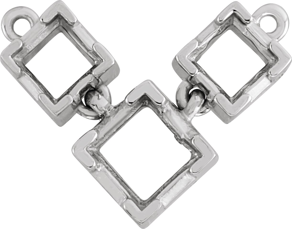 Square Three-Stone Necklace Center