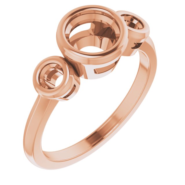 Bezel-Set Three-Stone Engagement Ring