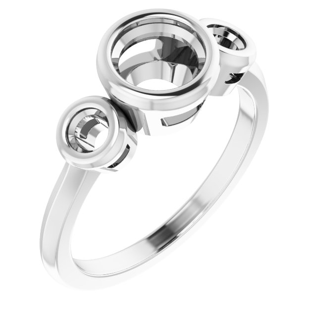 Bezel-Set Three-Stone Engagement Ring