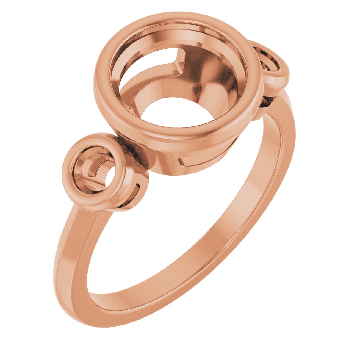 Bezel-Set Three-Stone Engagement Ring