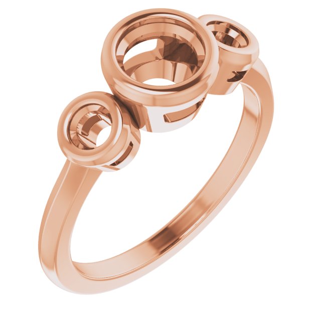 Bezel-Set Three-Stone Engagement Ring