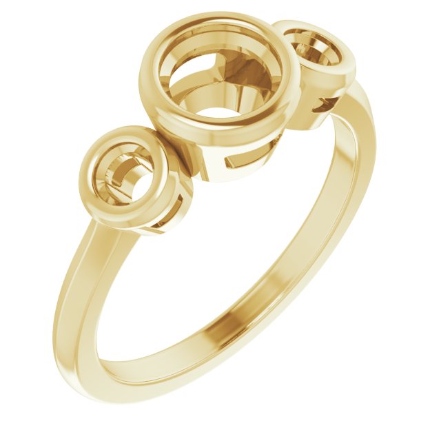 Bezel-Set Three-Stone Engagement Ring