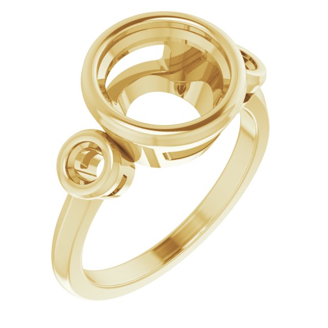 Bezel-Set Three-Stone Engagement Ring