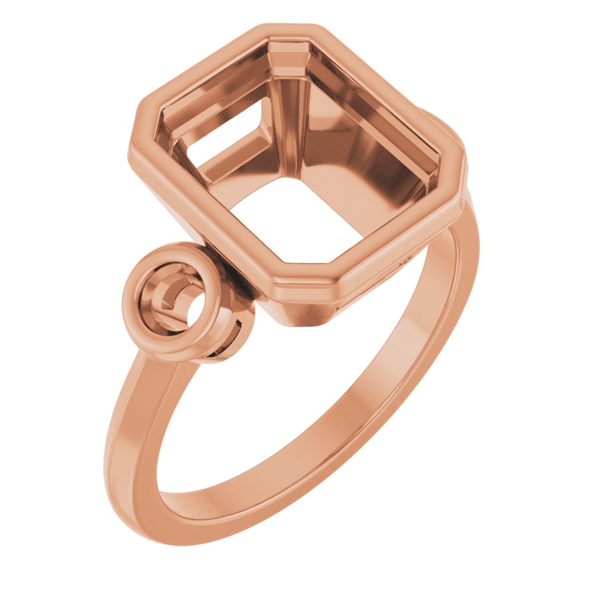 Bezel-Set Three-Stone Engagement Ring