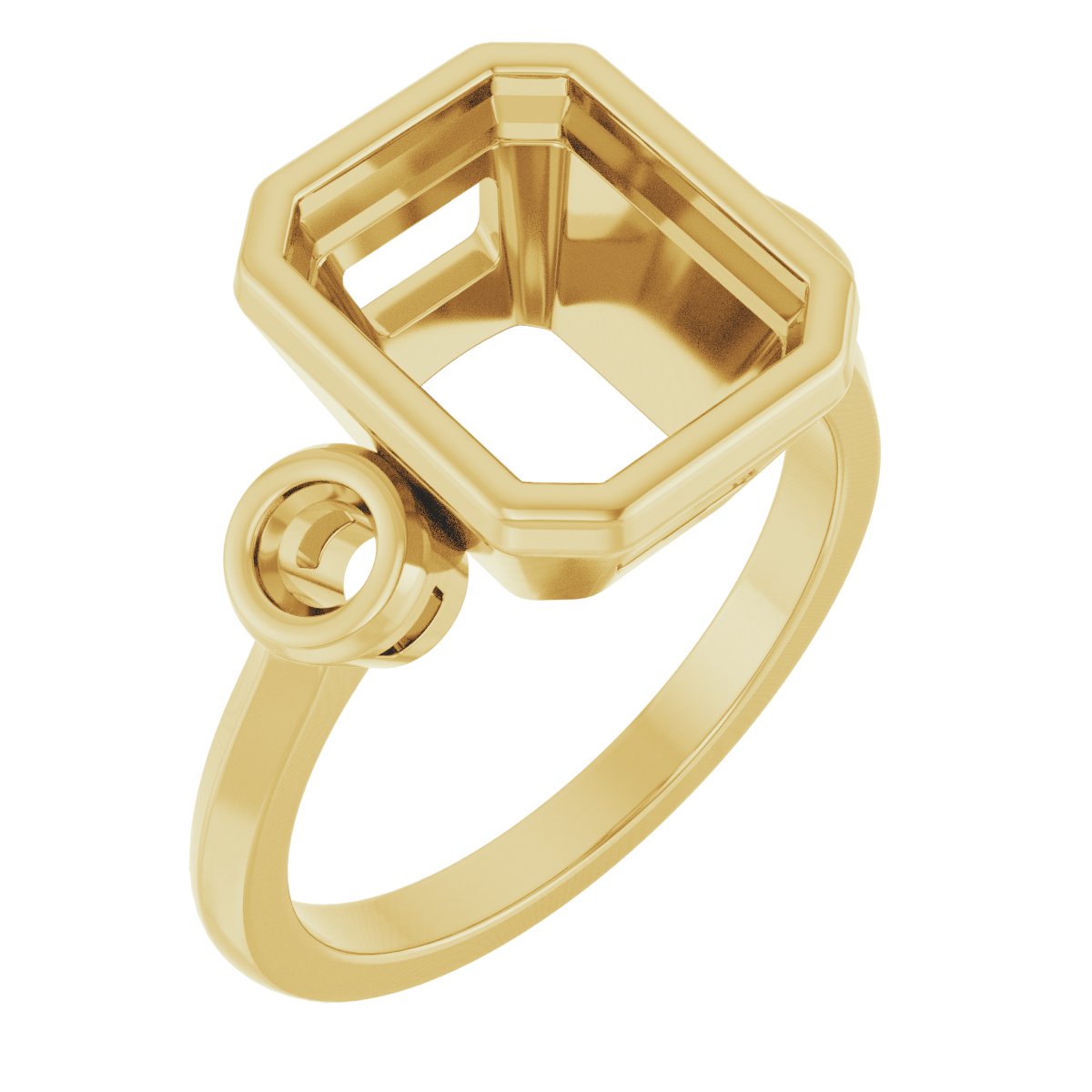 Bezel-Set Three-Stone Engagement Ring