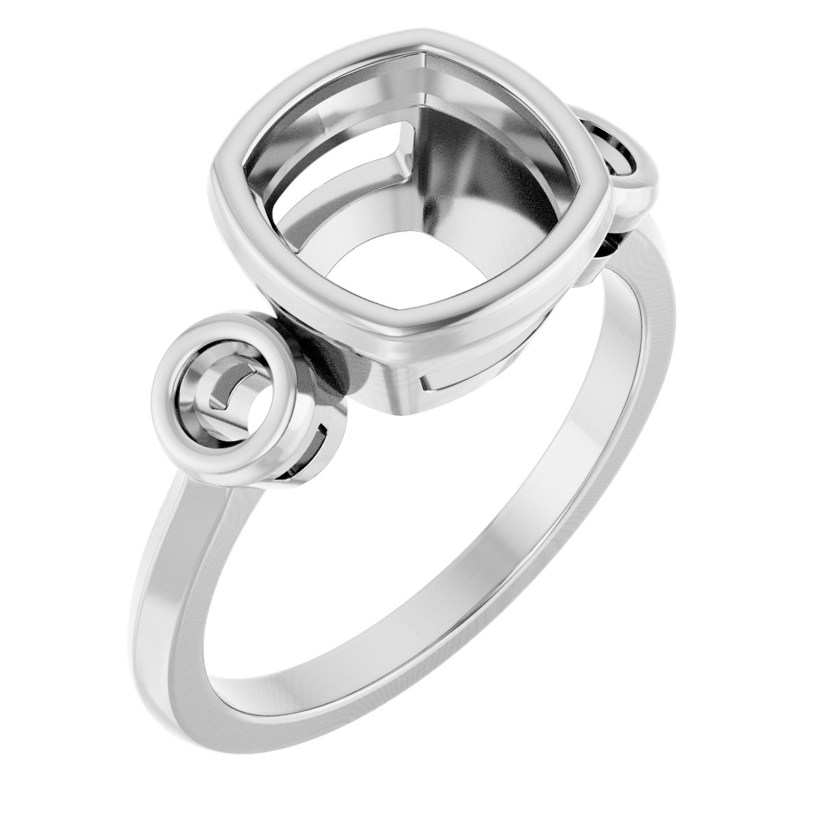 Bezel-Set Three-Stone Engagement Ring