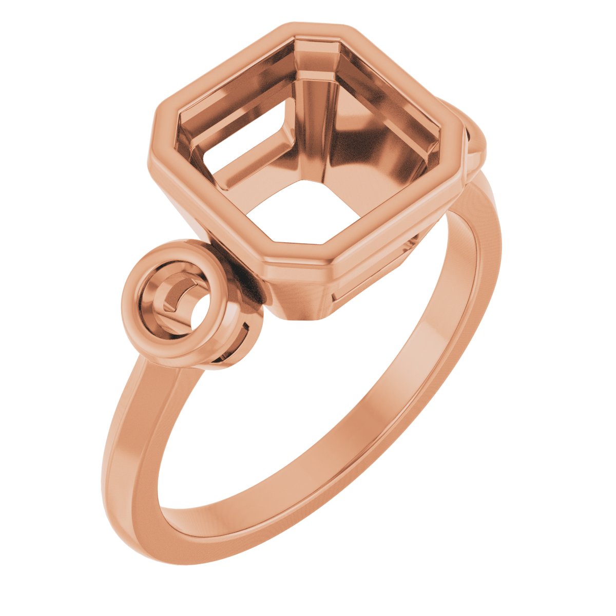Bezel-Set Three-Stone Engagement Ring