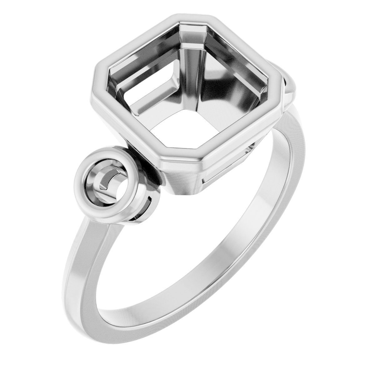 Bezel-Set Three-Stone Engagement Ring
