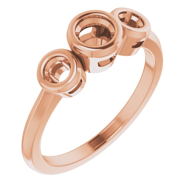 Bezel-Set Three-Stone Engagement Ring