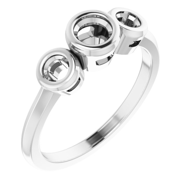 Bezel-Set Three-Stone Engagement Ring