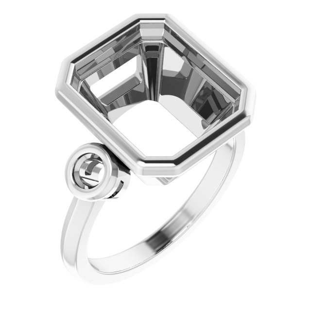 Bezel-Set Three-Stone Engagement Ring