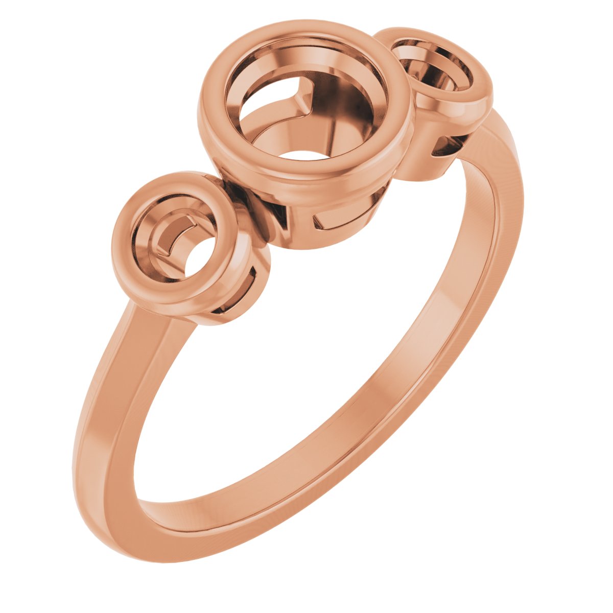 Bezel-Set Three-Stone Engagement Ring