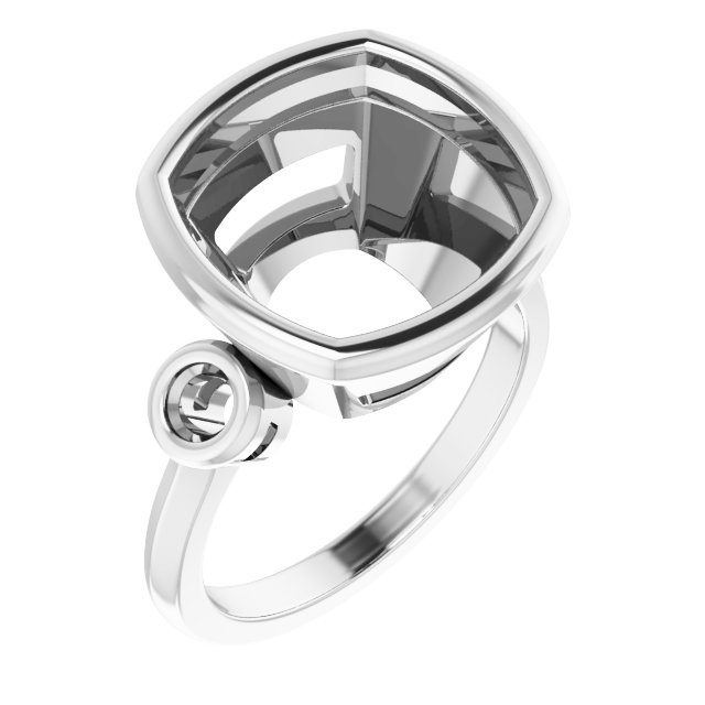 Bezel-Set Three-Stone Engagement Ring