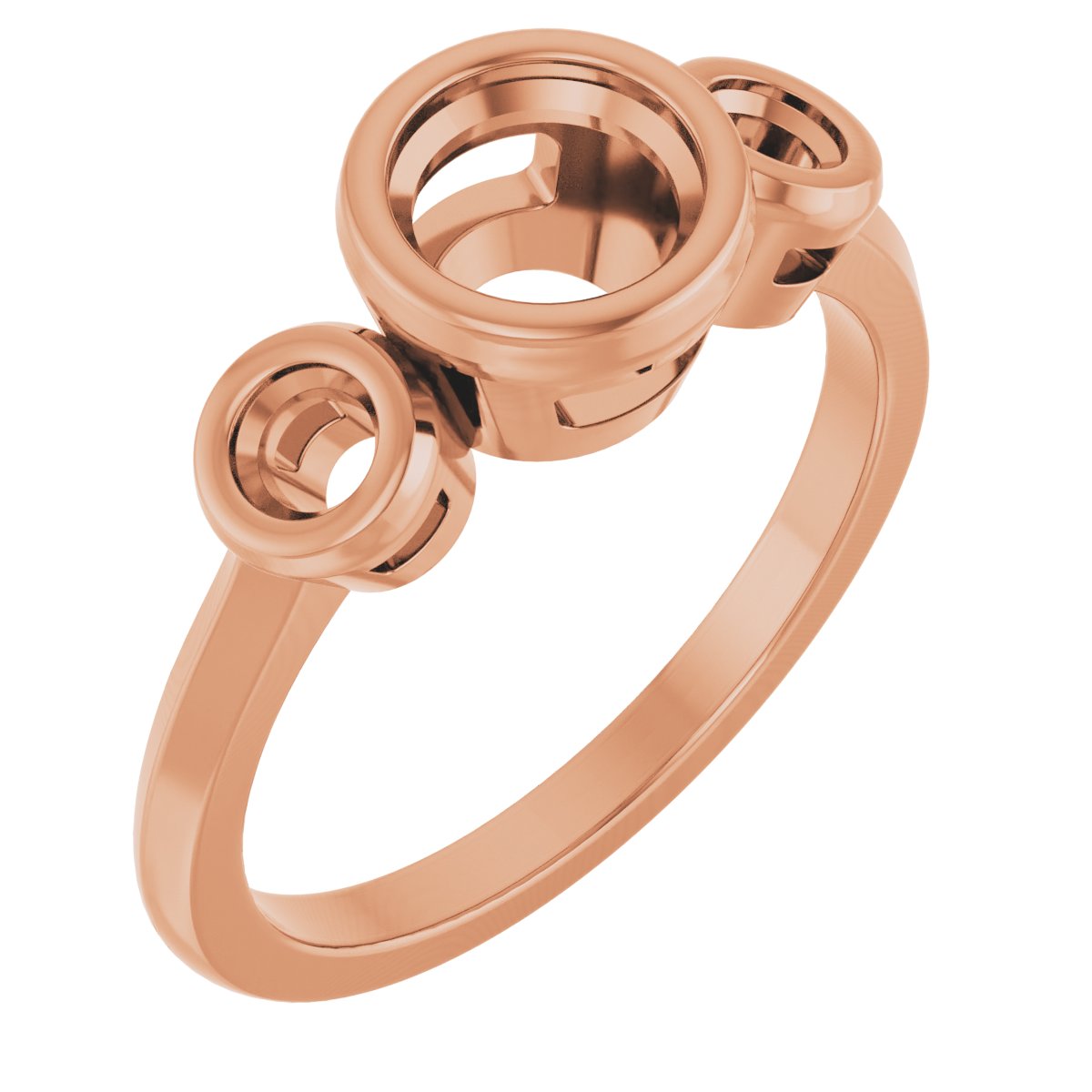 Bezel-Set Three-Stone Engagement Ring