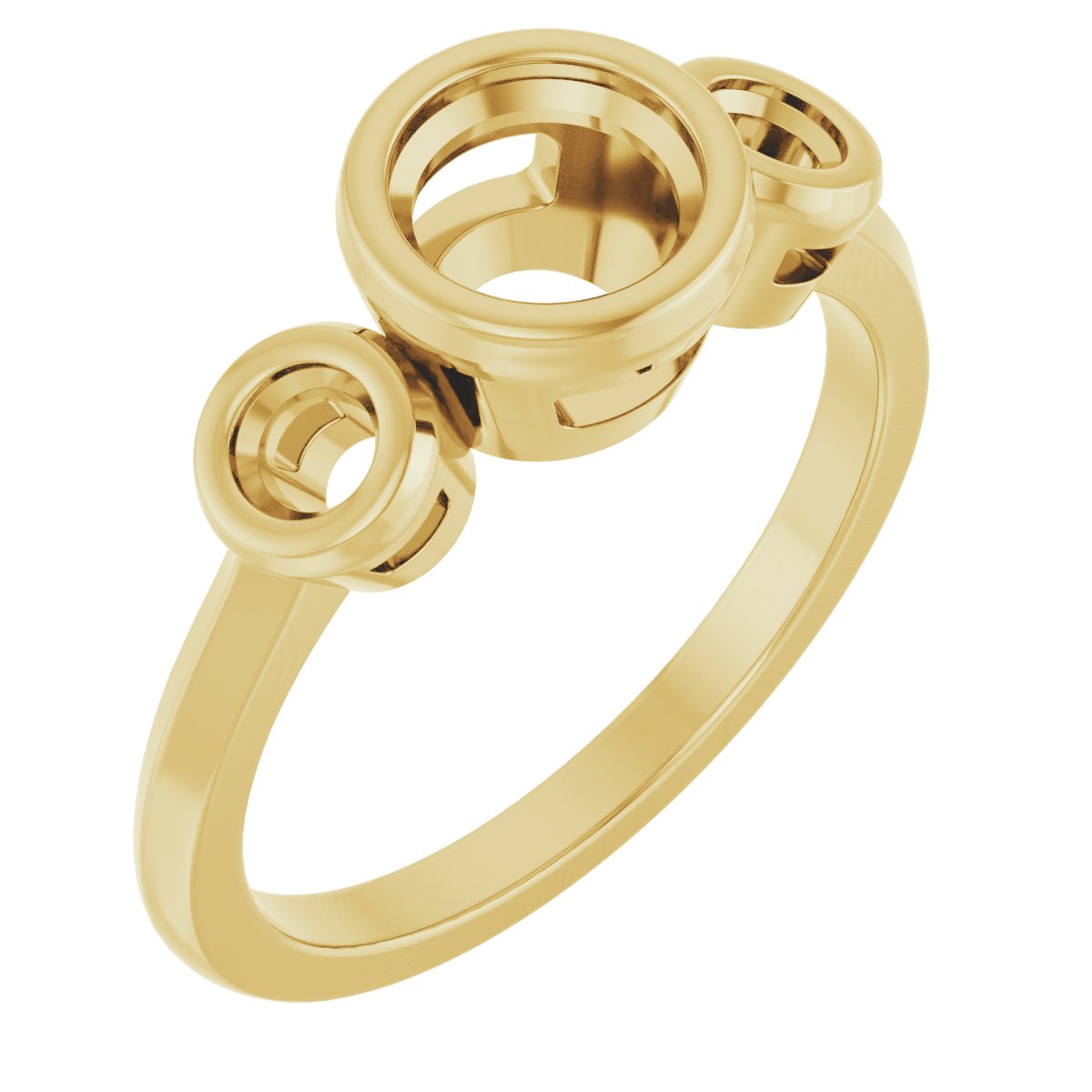 Bezel-Set Three-Stone Engagement Ring