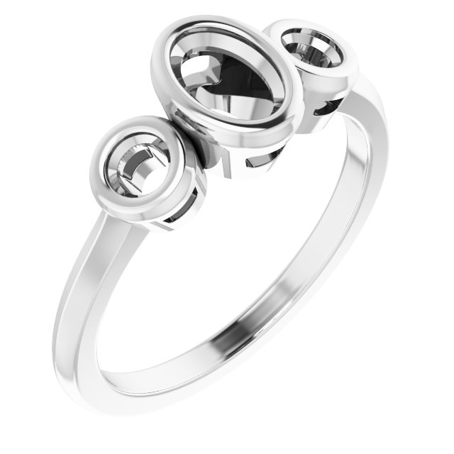 Bezel-Set Three-Stone Engagement Ring