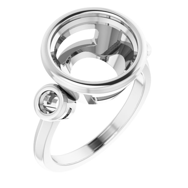 Bezel-Set Three-Stone Engagement Ring