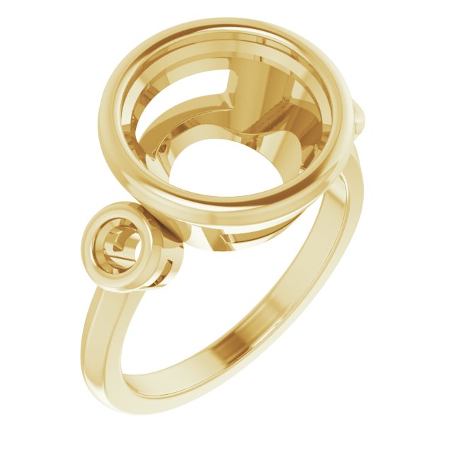 Bezel-Set Three-Stone Engagement Ring