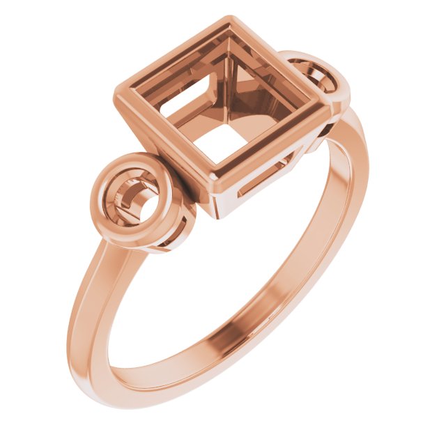 Bezel-Set Three-Stone Engagement Ring