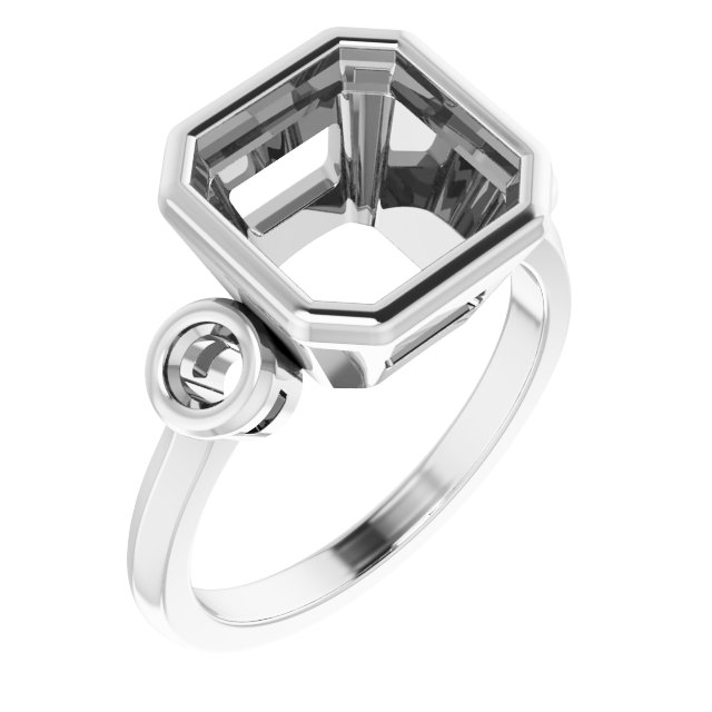 Bezel-Set Three-Stone Engagement Ring