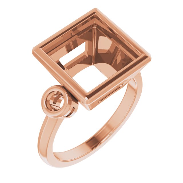 Bezel-Set Three-Stone Engagement Ring