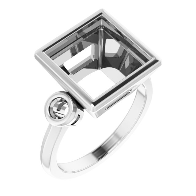 Bezel-Set Three-Stone Engagement Ring