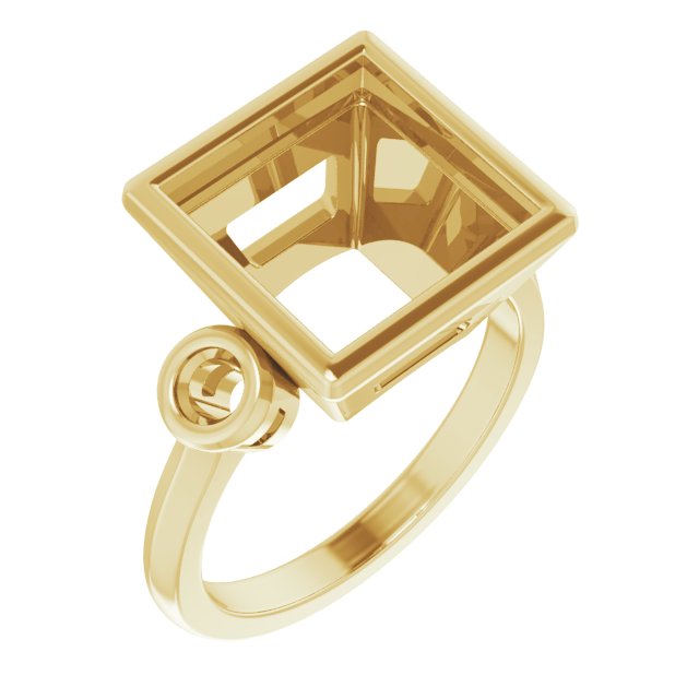 Bezel-Set Three-Stone Engagement Ring