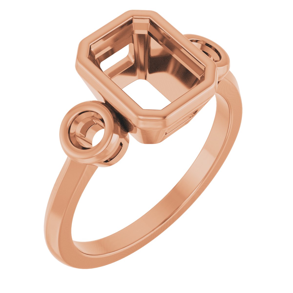 Bezel-Set Three-Stone Engagement Ring