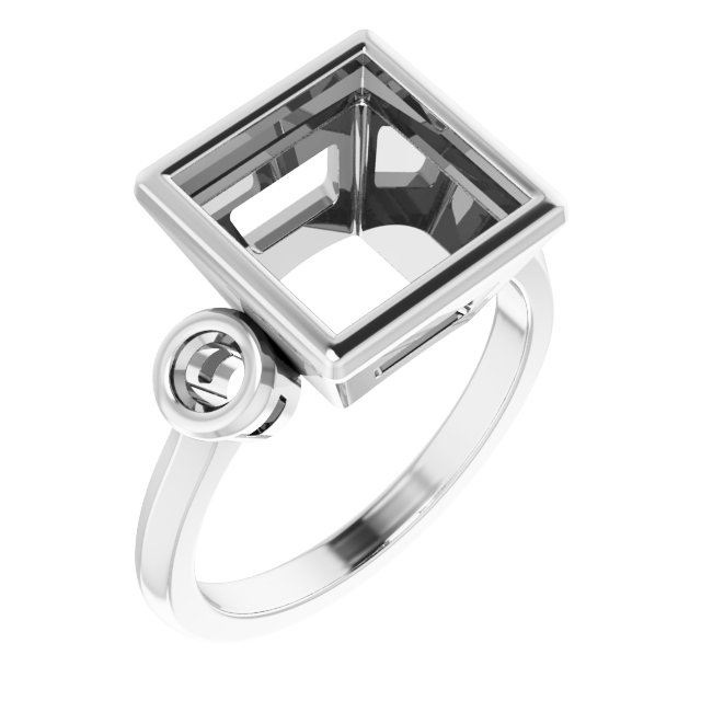 Bezel-Set Three-Stone Engagement Ring
