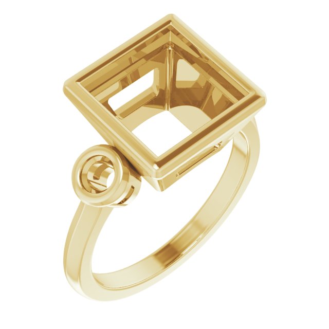 Bezel-Set Three-Stone Engagement Ring
