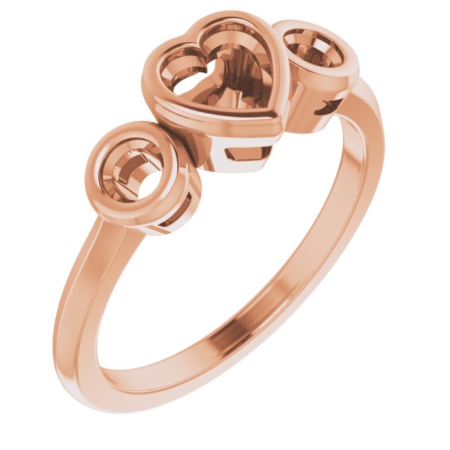 Bezel-Set Three-Stone Engagement Ring