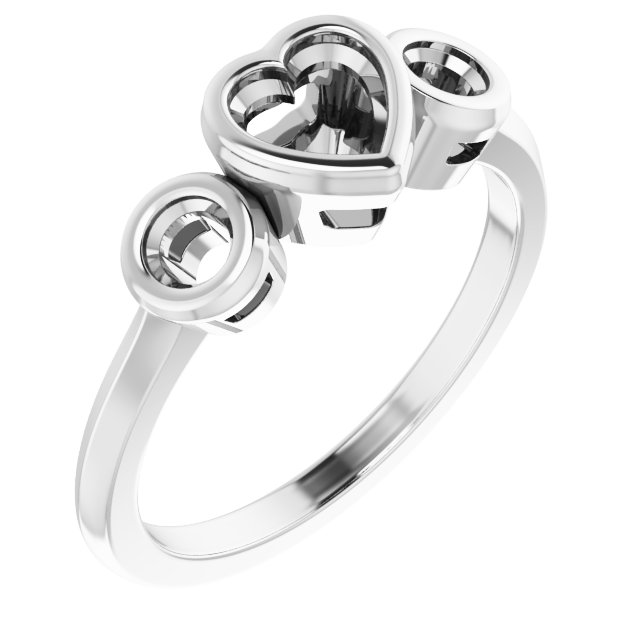 Bezel-Set Three-Stone Engagement Ring