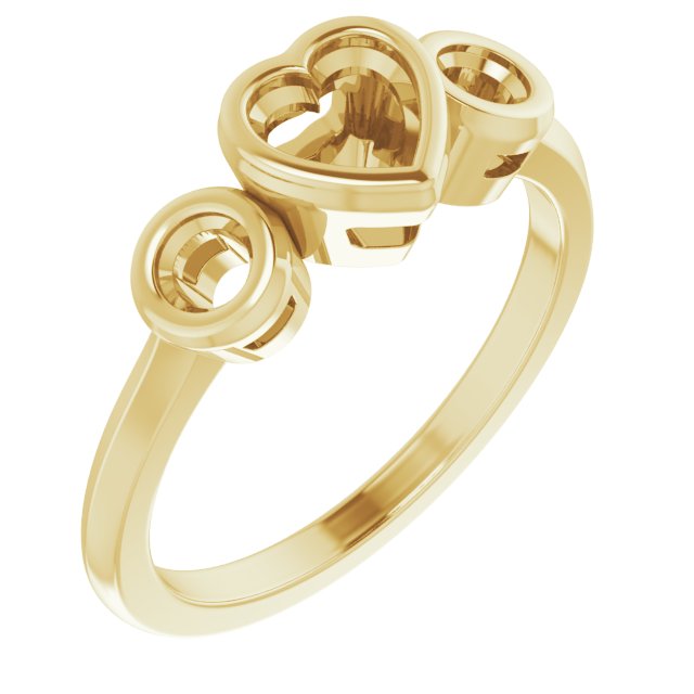 Bezel-Set Three-Stone Engagement Ring
