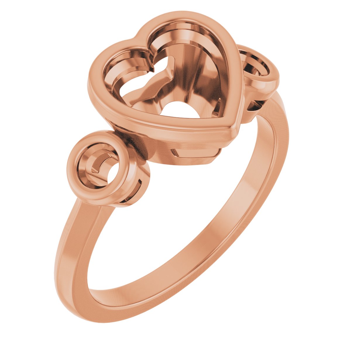 Bezel-Set Three-Stone Engagement Ring